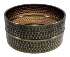 Brass black nickel plated gehamerde snaar drum shell 14x6,5